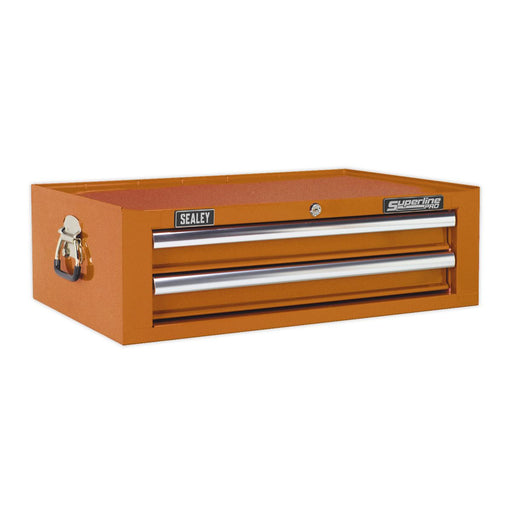 Sealey Mid-Box 2 Drawer with Ball-Bearing Slides Orange AP26029TO Sealey - Dynamic Drive