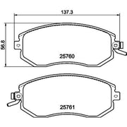DON Front Brake Pad Set fits Subaru Brz 2012 on 2.0