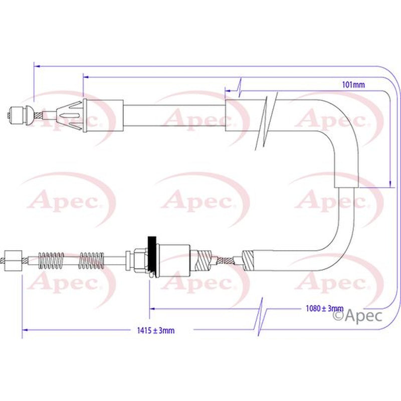 Apec Handbrake Cable Right Rear fits Renault Clio 1998-2016 1.2 1.4 1.5 1.6