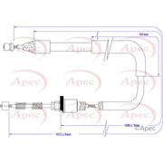 Apec Handbrake Cable Right Rear CAB1364