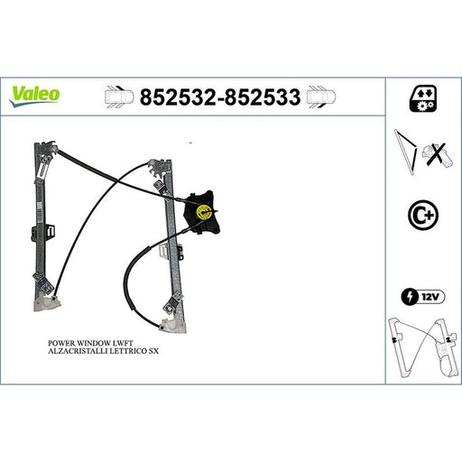 Valeo Electric Window Regulator Lifter Left Front 852532