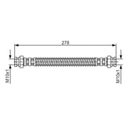 Bosch Brake Hydraulic Hose Line Rear Left fits Hyundai Getz 2002-2010