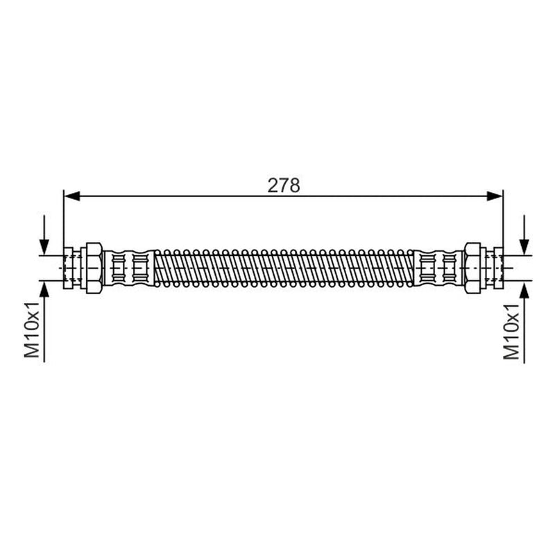 Bosch Brake Hydraulic Hose Line Rear Left fits Hyundai Getz 2002-2010