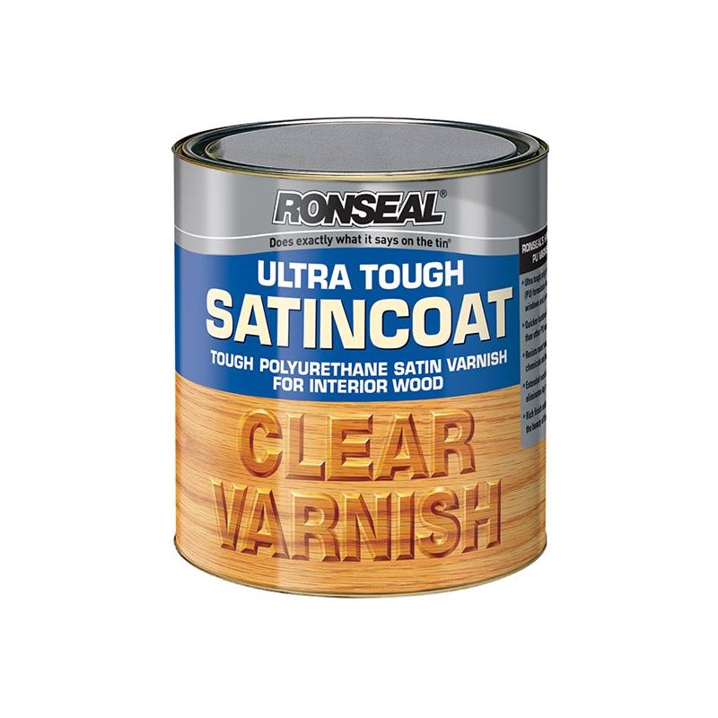 Ronseal Ultra Tough Internal Clear Satincoat Varnish 250ml Ronseal - Dynamic Drive