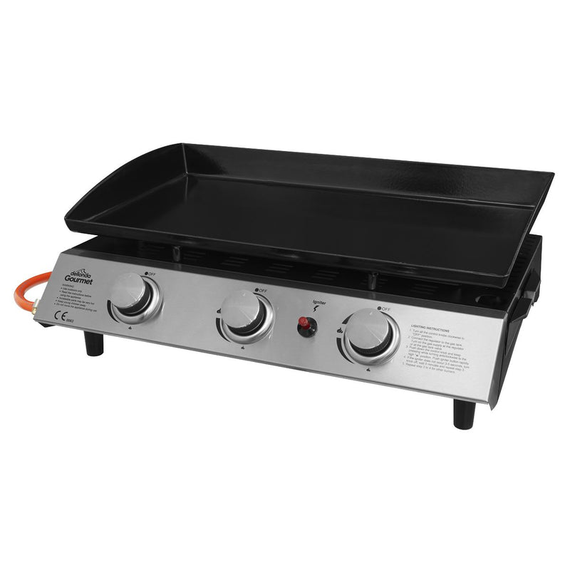 Dellonda 3 Burner 7.5kW Portable Gas Plancha - Stainless Steel Dellonda  - Dynamic Drive
