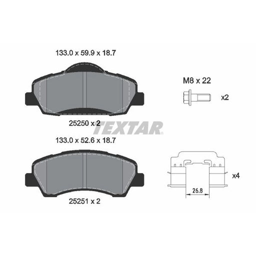 Textar Front Brake Pad Set 2525004