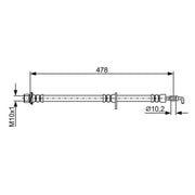Bosch Brake Hydraulic Hose Line Front Left fits Lexus Rx 2008-2015