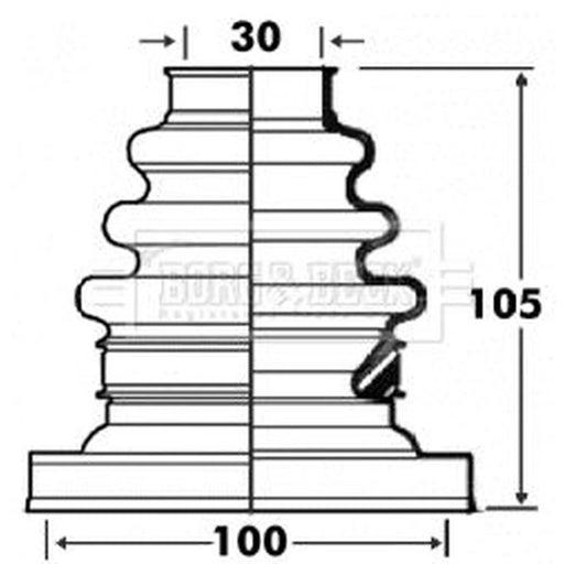 Borg & Beck Drive Shaft Bellow Kit transmission sided BCB2883