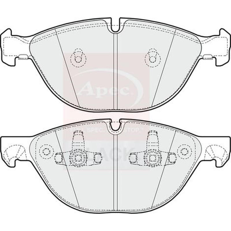 Apec Black Front Brake Pad Set fits BMW X5 2006-2010 3.0 4.8