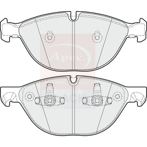 Apec Black Front Brake Pad Set fits BMW X5 2006-2010 3.0 4.8