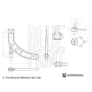 Blue Print Control/Trailing Arm Front Right ADBP860062