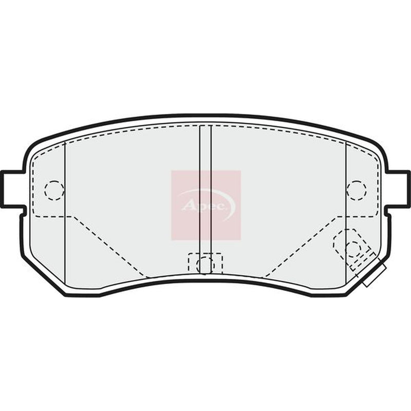 Apec Rear Brake Pad Set fits Hyundai I10 I 2007-2018 1.0 1.1 1.2