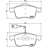 Brembo 4 x Front Brake Pad Set fits Alfa Romeo 159 2005-2011 1.8 1.9 2.2