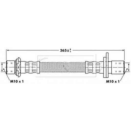 Borg & Beck Brake Hydraulic Hose Line Rear Right BBH6855