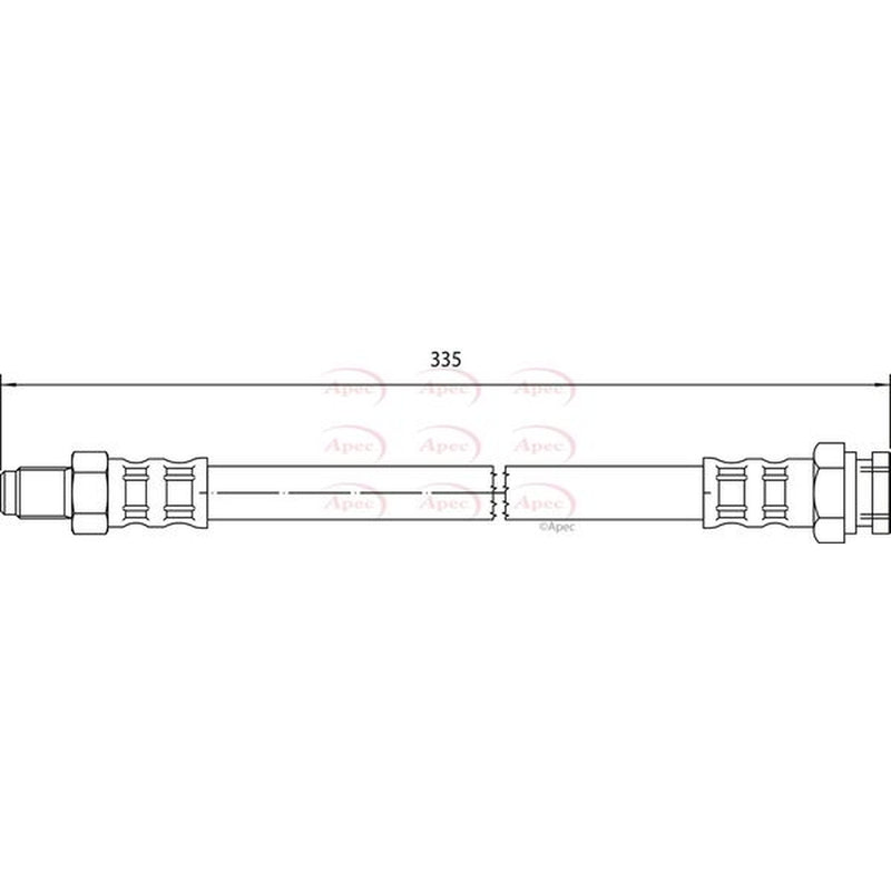 Apec Brake Hydraulic Hose Line Rear Left fits Citroën Relay I 1994-2002 1.9 2.5