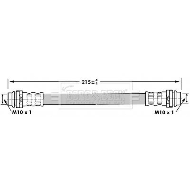 Borg & Beck Brake Hydraulic Hose Line Rear Right BBH6901