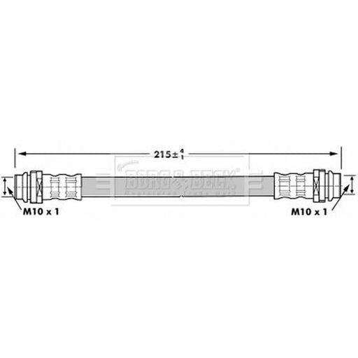 Borg & Beck Brake Hydraulic Hose Line Rear Right BBH6901