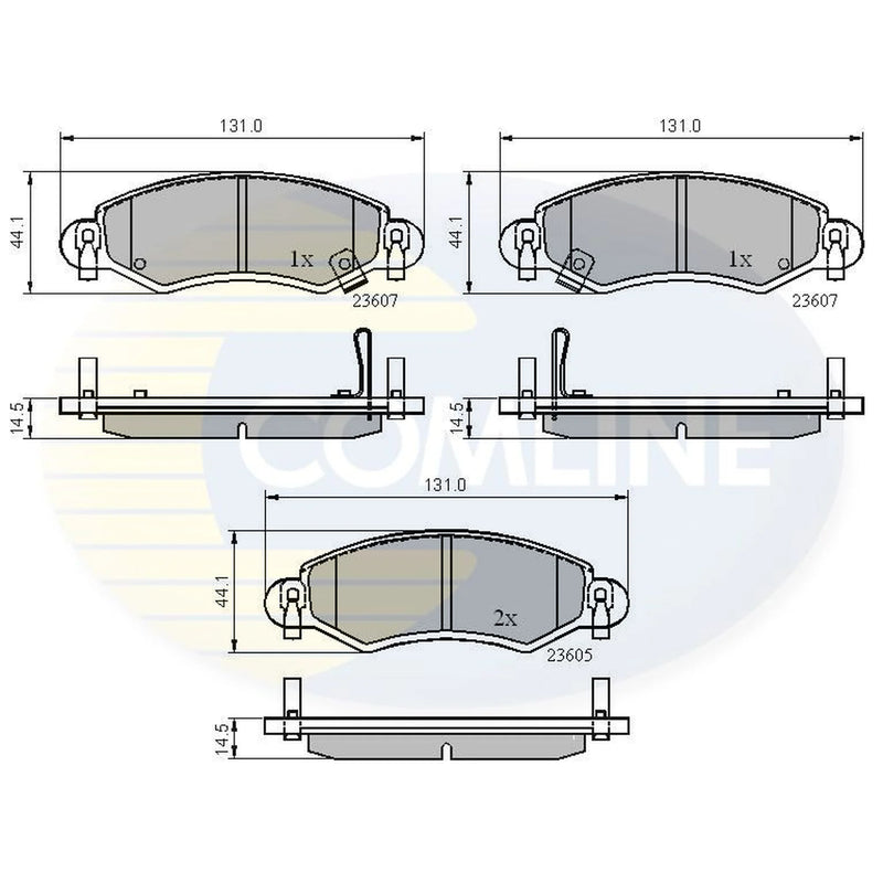 Comline 4 x Front Brake Pad Set fits Opel Agila A 2000-2007 1.0 1.2 1.3