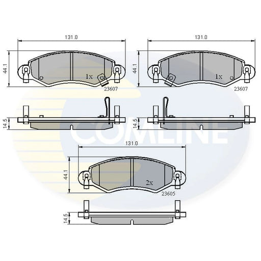 Comline 4 x Front Brake Pad Set fits Opel Agila A 2000-2007 1.0 1.2 1.3