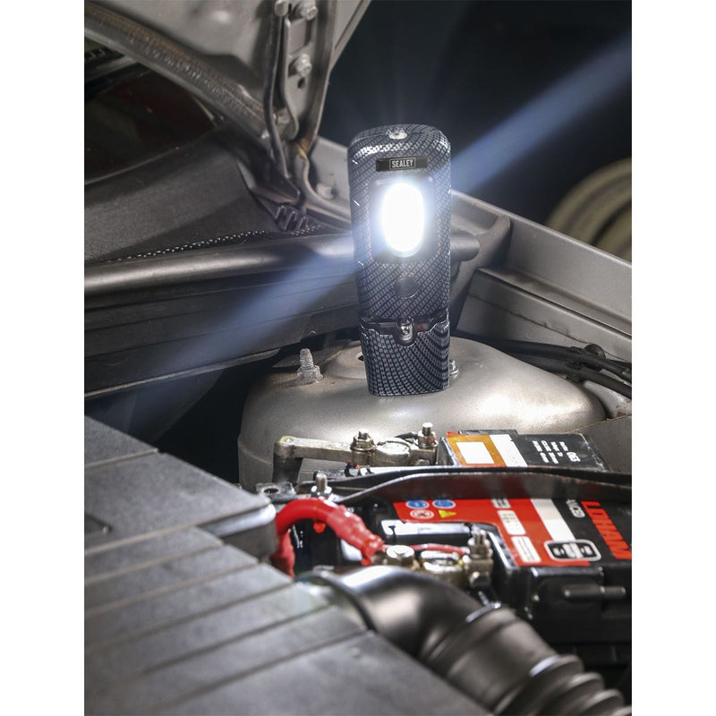 Sealey Rechargeable 360 Inspection Light 3W COB & 1W SMD LED Carbon Fibre Effect Sealey - Dynamic Drive
