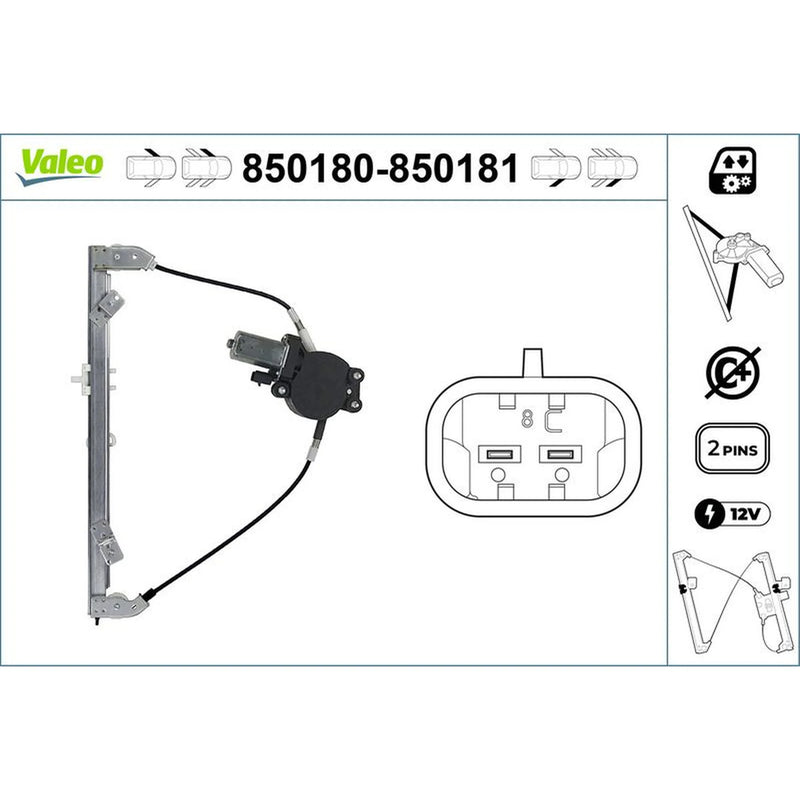 Valeo Electric Window Regulator Lifter Left Front 850180