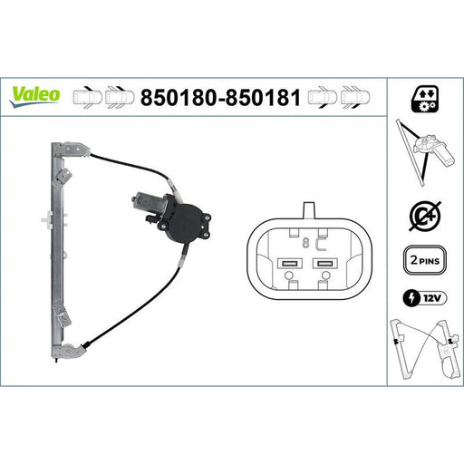 Valeo Electric Window Regulator Lifter Left Front 850180
