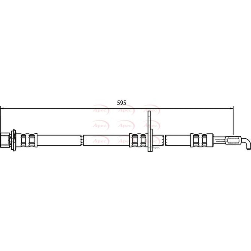 Apec Brake Hydraulic Hose Line Front Right fits Toyota Corolla 2001-2008 1.6 2.0