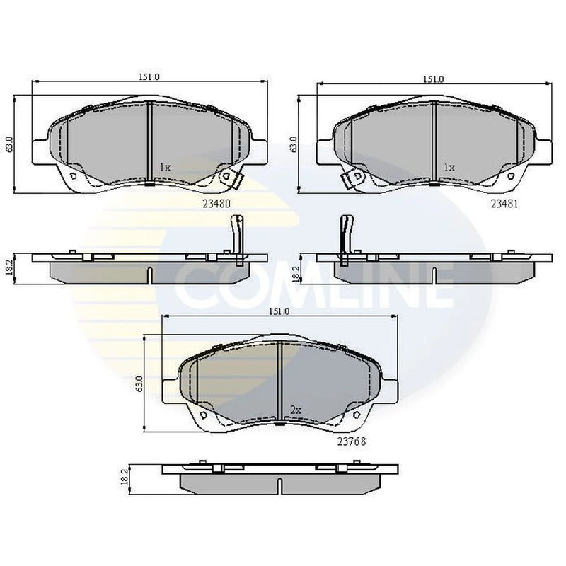 Comline Front Brake Discs & Pads fits Toyota Avensis 2003-2008 1.6 1.8 2.0 2.4