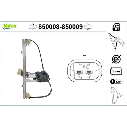 Valeo Electric Window Regulator Lifter Right Front 850009