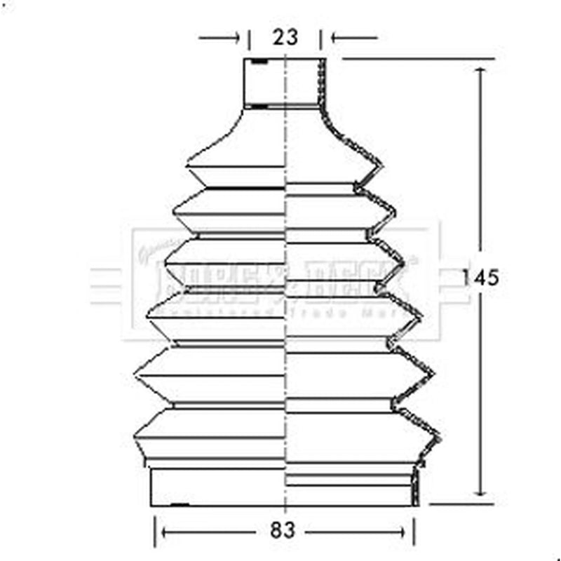 Borg & Beck Drive Shaft Bellow Kit Wheel Side Thermoplast BCB2325