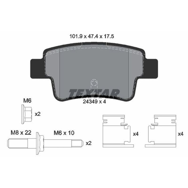 Textar Rear Brake Pad Set 2434903