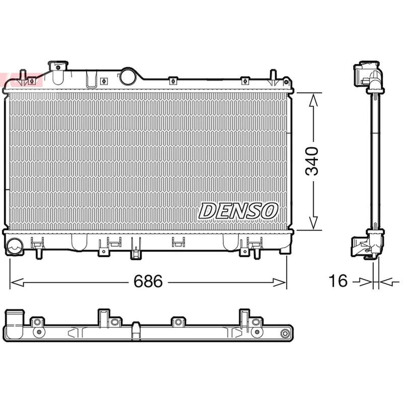 Denso Engine Radiator fits Subaru Impreza 2008-2014 2.5
