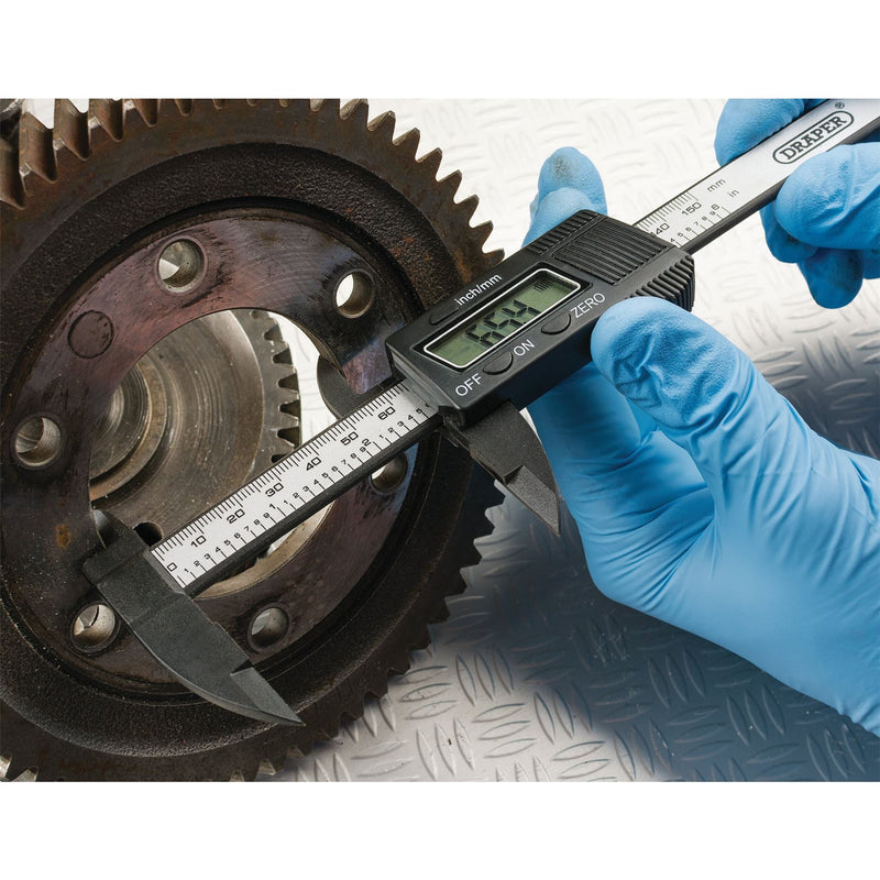 Draper Carbon Fibre Digital Caliper Gauge, 150mm or 6" 24816 Draper - Dynamic Drive