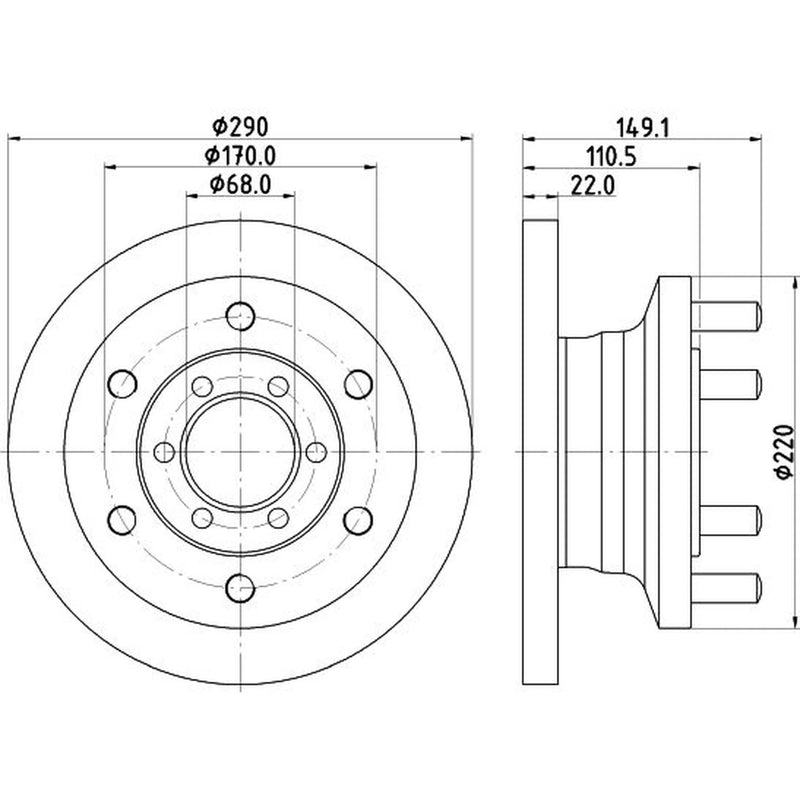 DON Front Brake Solid Discs & Pads fits Iveco Daily II 1989-1999