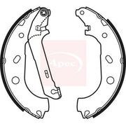Apec Brake Shoe Set Axle Kit fits Ford Tourneo Connect 2002-2013 1.8