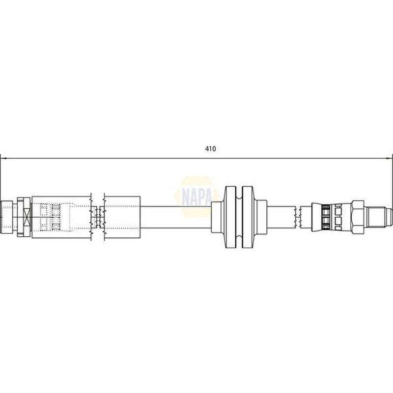 NAPA Brake Hydraulic Hose Line Rear fits Volvo C30 2006-2012 1.6 1.8 2.0 2.4