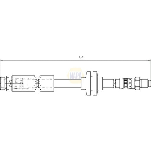 NAPA Brake Hydraulic Hose Line Rear fits Volvo C30 2006-2012 1.6 1.8 2.0 2.4