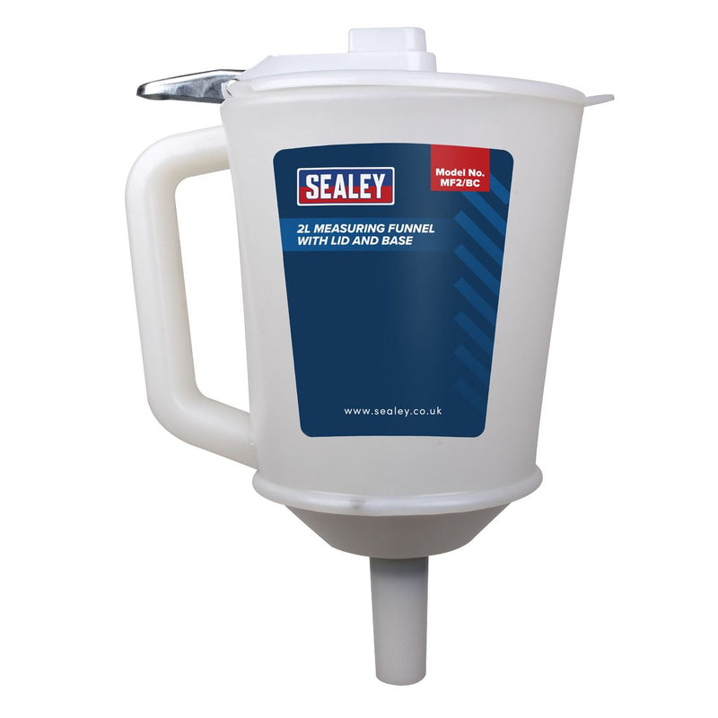Sealey Measuring Funnel with Lid and Base 2L MF2/BC Sealey - Dynamic Drive