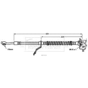 Borg & Beck Brake Hydraulic Hose Line Front Right BBH7630