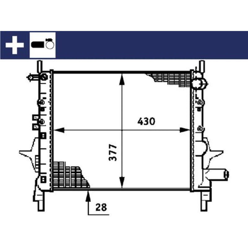 Mahle Engine Radiator fits Renault Twingo I 1996-2007 1.2