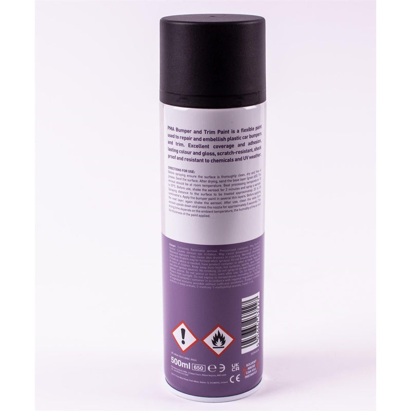 6x Autotek Professional Black Bumper and Trim 500ml Spray Paint High Coverage Autotek - Dynamic Drive