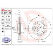 Brembo 2 x Front Brake Discs 09.B614.10-x2