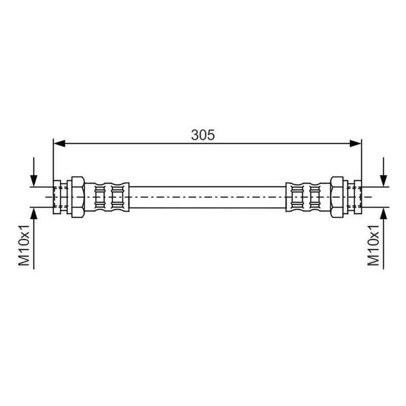 Bosch Brake Hydraulic Hose Line inner fits Peugeot 406 1995-2004