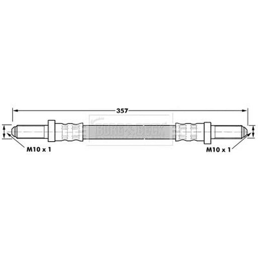 Borg & Beck Brake Hydraulic Hose Line Rear Right BBH6976