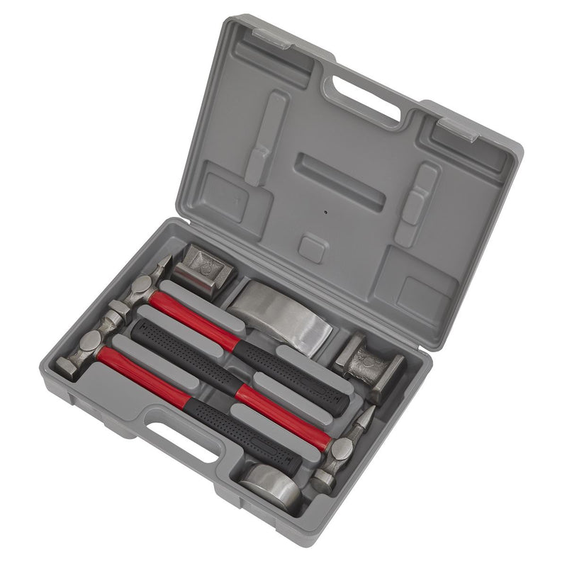 Sealey Panel Beating Set 7pc Drop-Forged Fibreglass Shafts CB707 Sealey - Dynamic Drive