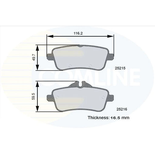 Comline 4 x Rear Brake Pad Set fits Mercedes-Benz A-Class 2013-2018 176.052
