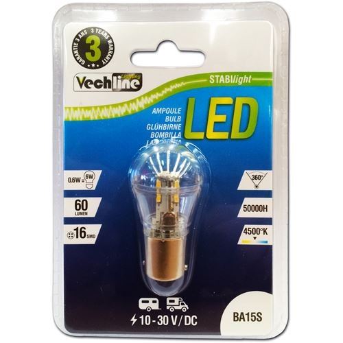 Vechline Led Ba15D 16Smd 06W Bulb A0001138 Vechline - Dynamic Drive