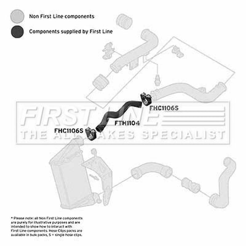 First Line Intercooler Turbo Charge Air Hose Front fits Audi A4 B5 1995-2001 1.9