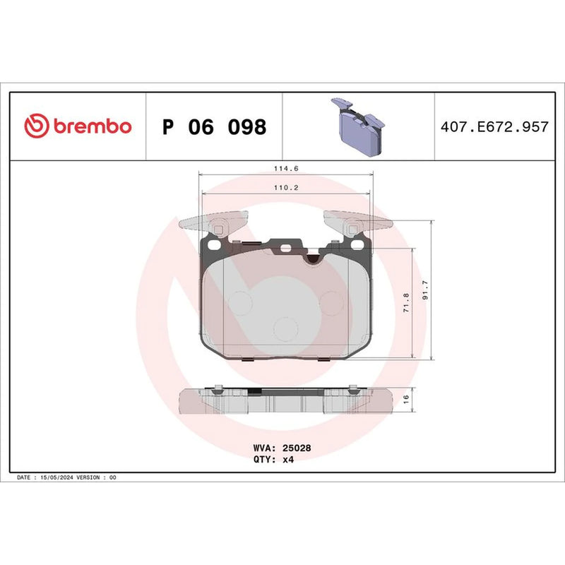 Brembo Front & Rear Pads fits Mini Mini 2020 on