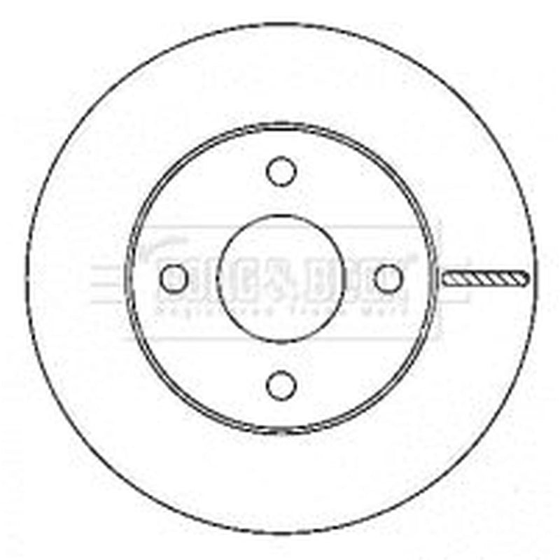 Borg & Beck 2 x Vented Brake Discs fits Nissan Micra II 2000-2003 1.0 1.4
